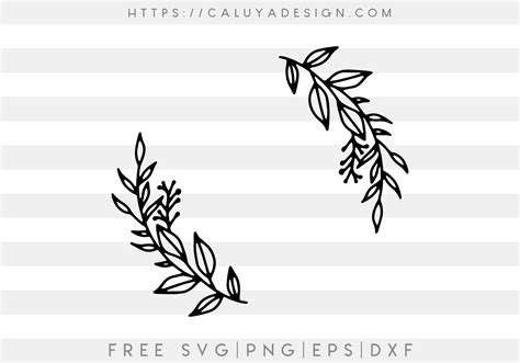 Free Botanical Wreath Svg Png Eps And Dxf By Caluya Design