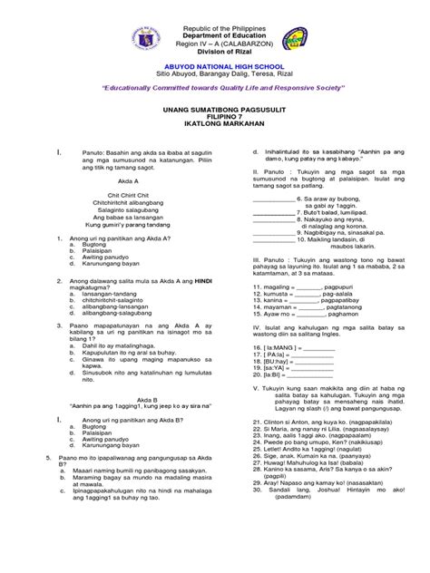Grade 3 Summative Test With Answer Key Modules 1 2 2n