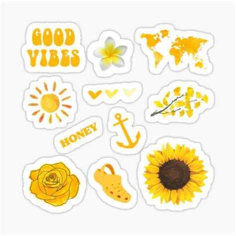 Yellow Aesthetic Stickers Redbubble