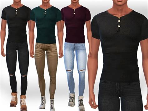 Fit Button Tees By Saliwa At Tsr Sims 4 Updates
