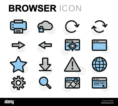 Vector Flat Browser Icons Set On White Background Stock Vector Image