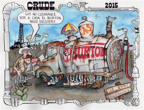 Oilman Cartoon Cartel E And Psouth Texas Drilling Rig Security Oilman