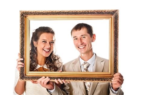Premium Photo Bride And Groom In The Frame