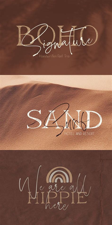 Ad Boho Signature Handwritten Font Trio Its A Modern Textured Font