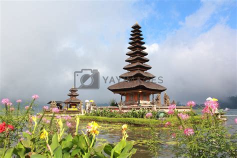 Pura Ulun Danu Temple By Happystock Vectors And Illustrations With