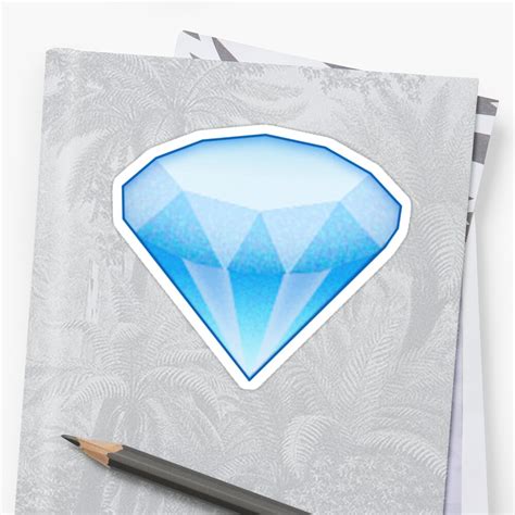Diamond Emoji Large Stickers By Wearz Redbubble