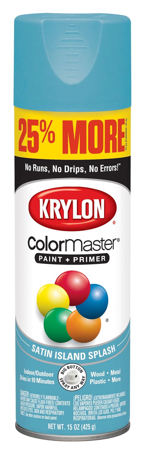 Krylon Colormaster Paint Primer Satin Island Splash 15 Oz