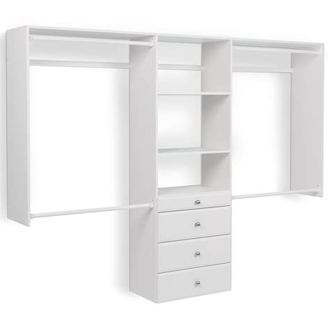 Easy Track OK7272 Premium Closet System Kit With Drawers White For