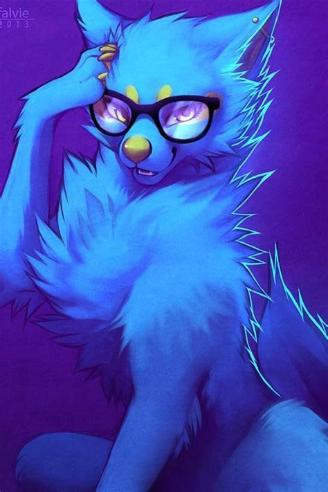 There are many variations of animal like characters in anime and manga. geeky wolf pup with glasses - Google Search | Волки ...