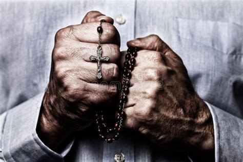 Black Praying Hands With Rosary