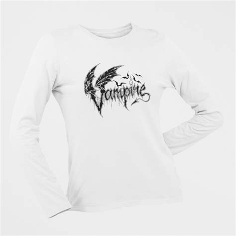 Vampire Long Sleeve T Shirt Vampire Logo White Longsleeve T Shirt