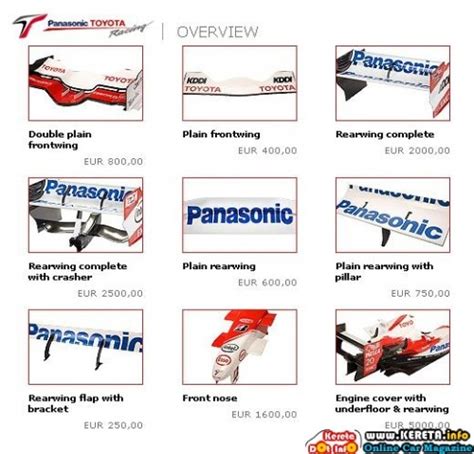 Build Your Own F1 Car Buy All The Parts From Toyota Panasonic F1 Team