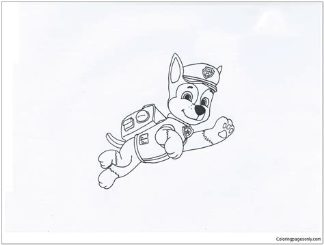 Chase From Paw Patrol 2 Coloring Page Free Printable Coloring Pages