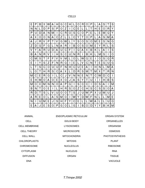 Cells Word Search