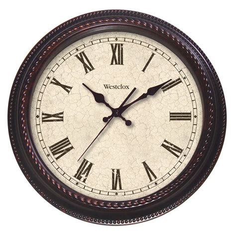 Clock measures 28 inches in diameter and 3 inched deep. Westclox 20" Round Marbled Case Roman Numeral Wall Clock ...