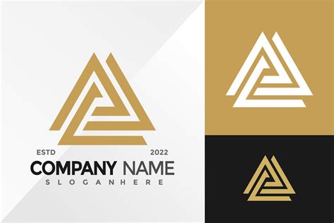 Abstract Triangle Pyramid Logo Design Vector Illustration Template
