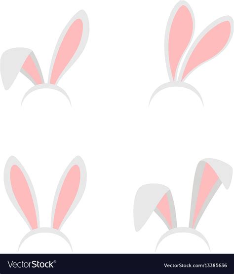 Easter Bunny Ears Mask Set Royalty Free Vector Image