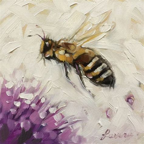 Honey Bee Painting Original Impressionistic Oil Painting Of A Etsy