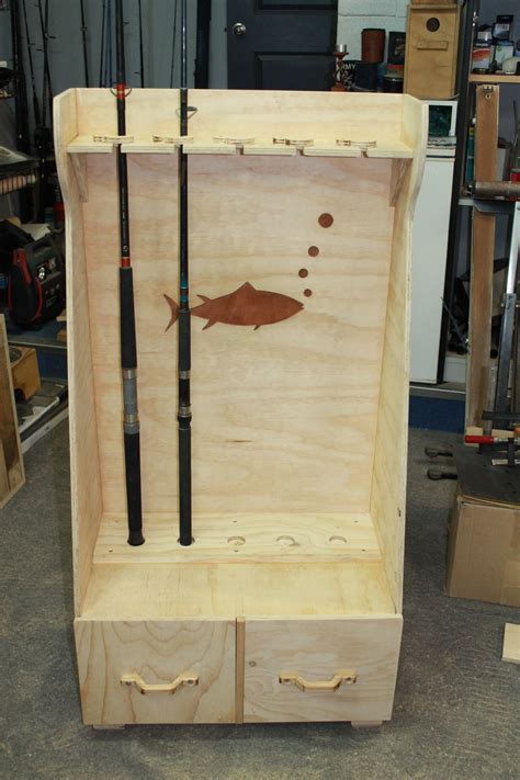 Fishing Rod Holder With Drawers Made By Pip Fishing Rod Holder