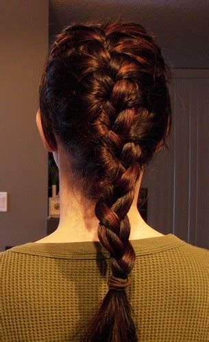 This hairdo starts with creating a straight hair parting on the same line as your nose. French Braided my own hair! | Flickr - Photo Sharing!