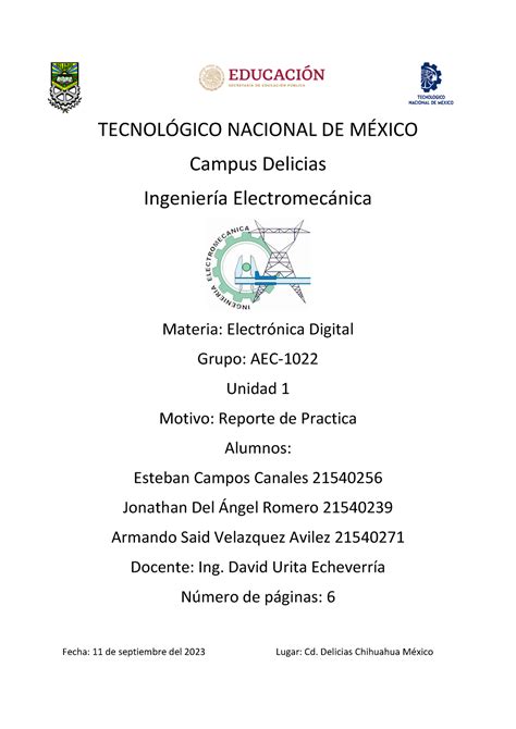 Digital practica les puede servir TECNOLGICO NACIONAL DE M Campus Delicias IngenierÌa