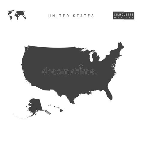 Black White Map United States Stock Illustrations 6527 Black White