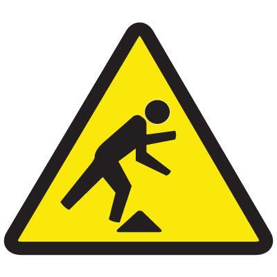 Iso Warning Symbol Labels Tripping Hazard Safety Labels Emedco