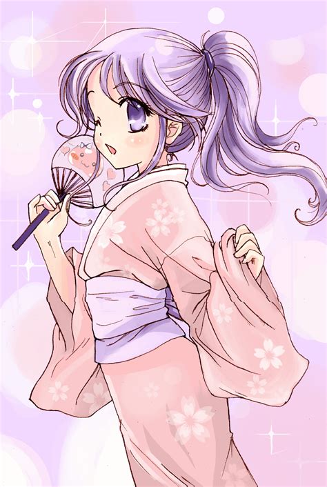 Cute Anime Girl Kimono