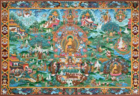 Life Of Buddha Thangka Painting Masterpiece