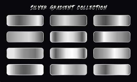 Silver Gradients Swatches Set 2292908 Vector Art At Vecteezy