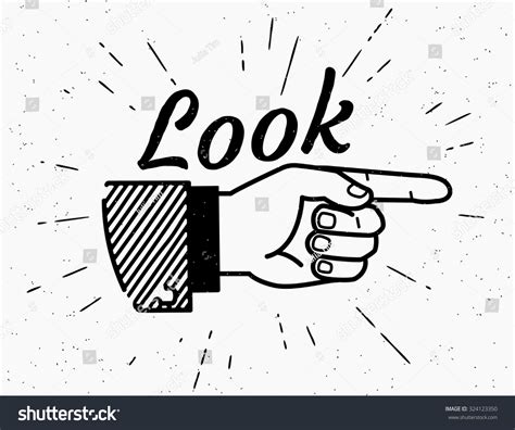 Human Vintage Hand Drawing Pointing Finger Stock Vector Royalty Free