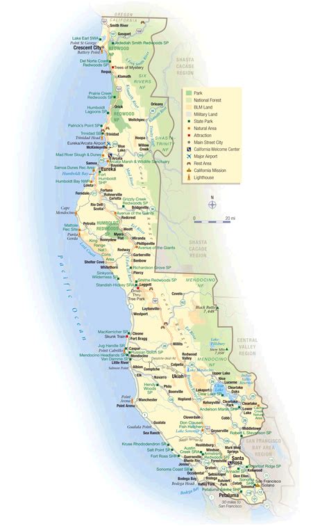 Map Of Northern California Coast Map Of The World