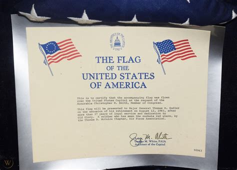 The colors of the flag are representative of different traits and the history of afghanistan, including the blood shed in the fight for independence, prosperity and religion, and the nation's troubled past. Flag Flown over US Capital 1983 w/Certificate to Honor ...