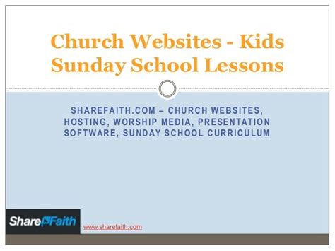 Sharefaith Kids Sunday School Lessons