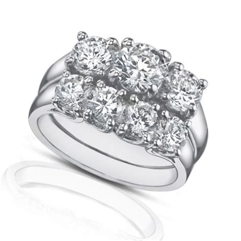 Whether you'd prefer a bold enhancement or a. 2.25 Ct Three Stone Round Diamond Engagement Ring With ...