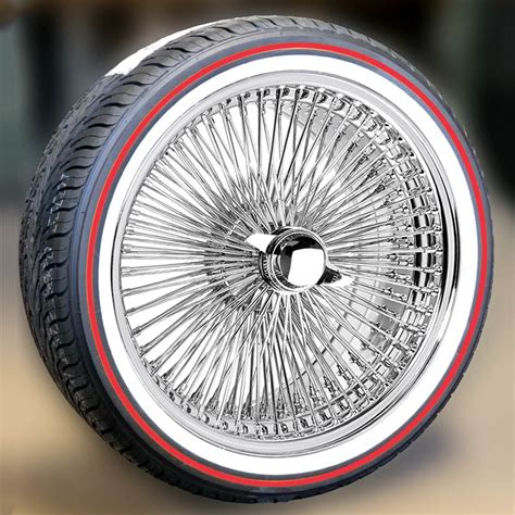 22x8 Chrome Fwd 150 Spoke Vogue Low Profile Tires 26535r22 Red