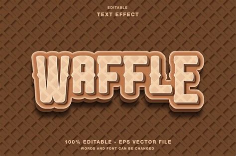 Premium Vector Waffle Cartoon Editable Text Effect