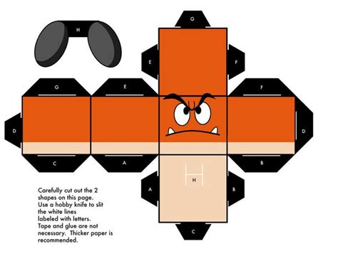 Goomba Mario Cubeecraft Papercraft By Marcokobashigawa On