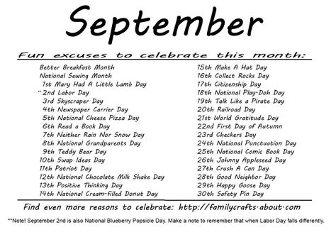 Facts About The Month Of September