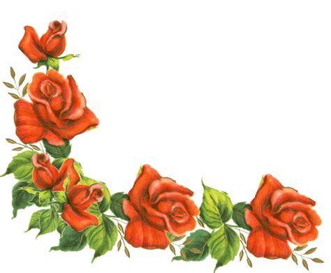 Borders And Frames Rose Flower Clip Art Rose Corner Cliparts Png