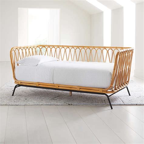 Rattan Twin Daybed Rattan Sofa Cane Daybed Bohemian Daybed 3 Seater
