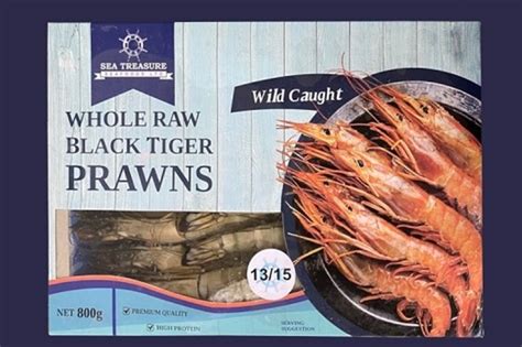 5275 Prawns Wild Caught Black Tiger Whole Raw 13 15 10 X 800 Gram