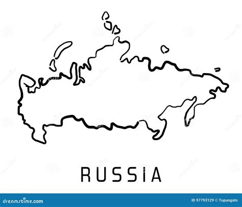 Russia Map Outline Stock Illustration Illustration Of Drawing