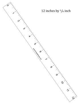 It not only improves the accuracy of the measurement, but also has a scale of inches and. This printable 12-inch ruler has 1/6-inch divisions. Free ...