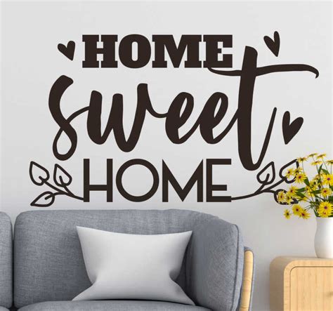Home Sweet Home Quote Wall Decal Tenstickers