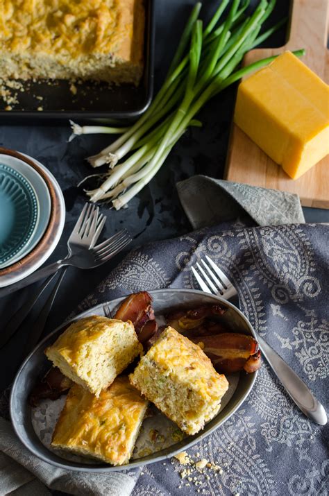 Cube leftover cornbread into 1 inch cubes. Cheddar, Bacon, and Green Onion Cornbread (gluten free ...