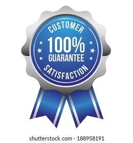 Blue Metallic Customer Satisfaction Badge Ribbon Stock Vector Royalty Free