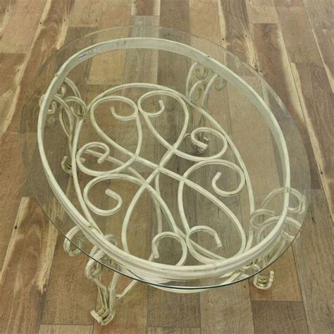 Refinishing an iron railing runs anywhere from $5 to $15 per linear foot. Scrolled White Wrought Iron Coffee Table W Glass Top ...