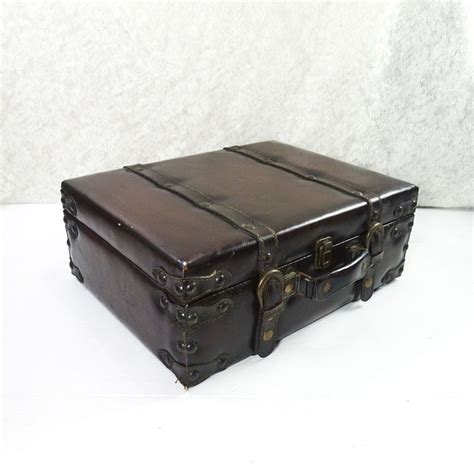Sold Hobby Lobby Large 16 In Faux Leather Trunk Case Leather Trunk