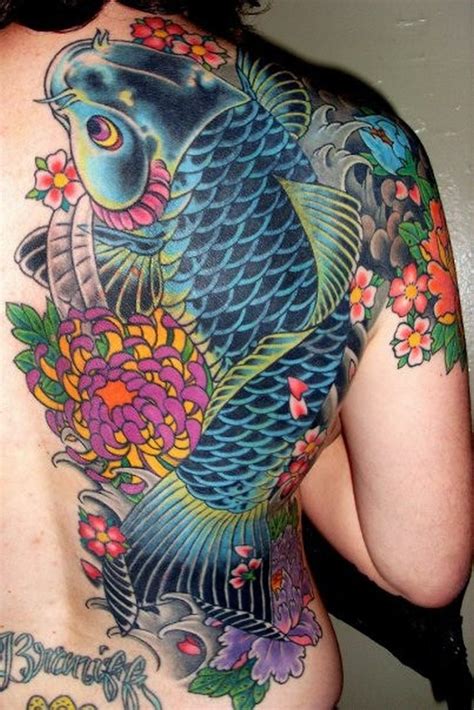 Big Koi Fish Tattoo On Back Tattoos Book 65000